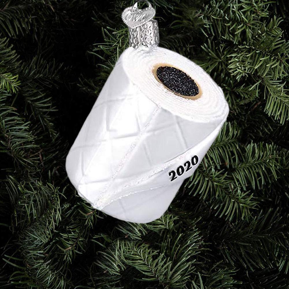 Jule toiletpapir blæst harpiks 3d rulle papir vedhæng jule vedhæng julepynt unikt træ  v1 l 1