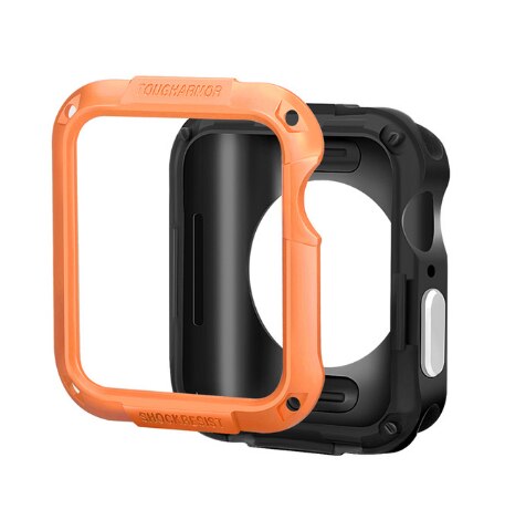 Spigen Bumper Case For Apple Watch 6 SE Case 44mm 40mm 42mm 38mm 6 5 4 3 2 Anti-fall Frame Shell Case Rugged Armor SGP Protector: Orange / For se 6 5 4 44mm