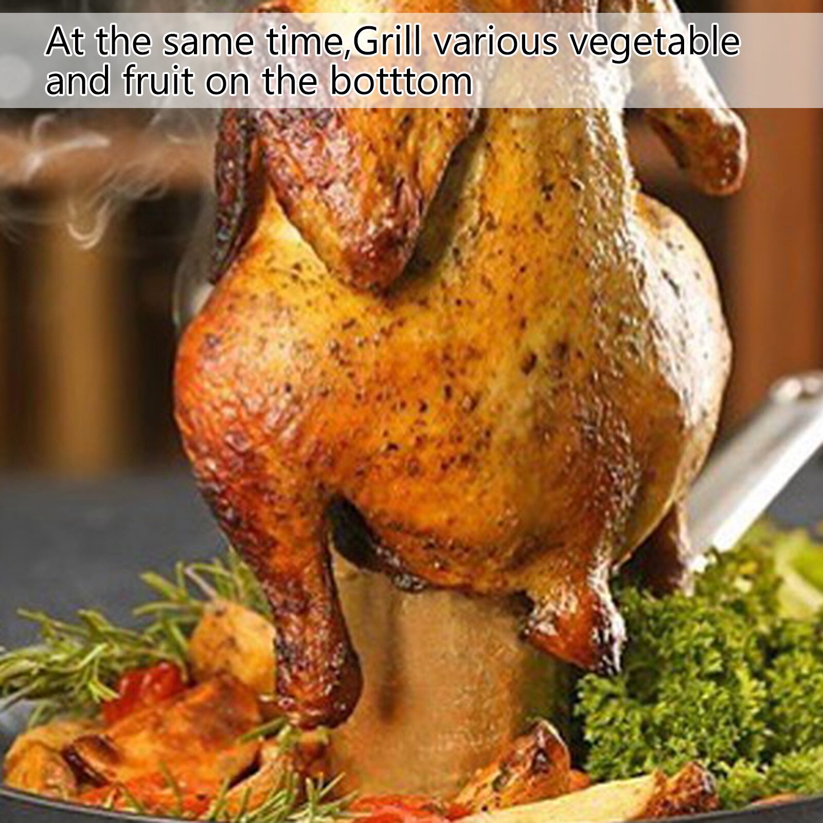 4# 2pcs Kitchen Outdoor Bbq Tools Chicken Duck Holder Rack Grill Stand Roasting For Bbq Rib Non Stick Carbon Steel Grilling Tool