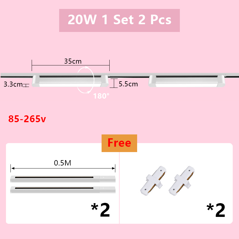 Nowoczesny minimalistyczny tor doprowadziło z długim oświetleniem szynowym montowane na powierzchni regulowany oświetlenie dekoracyjne domowy i komercyjny: Ciemny czerwony / Beżowy