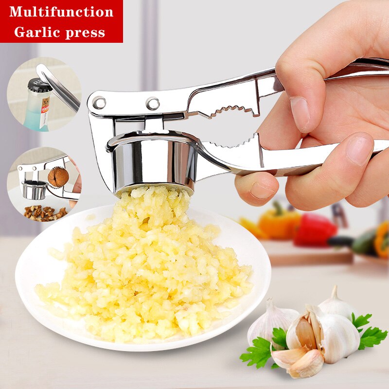 Kitchen Stainless Steel Garlic Press Crusher Home Cooking Vegetables Ginger Squeezer Masher Handheld Ginger Garlic Mincer Tools