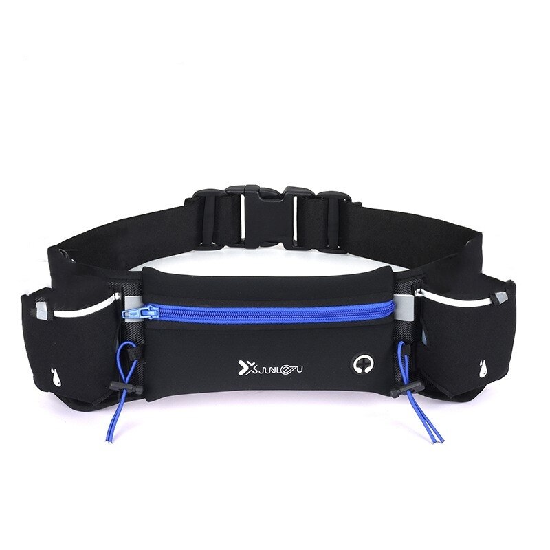 Waist Bag Sports Hip Bag With 2 Drinking Bottles 300 Ml Drinking Belt Waterproof Running Bag Waist Bag Running Belt Jogging Running Cycling Black For Women Men Vegan Black One Size Modern