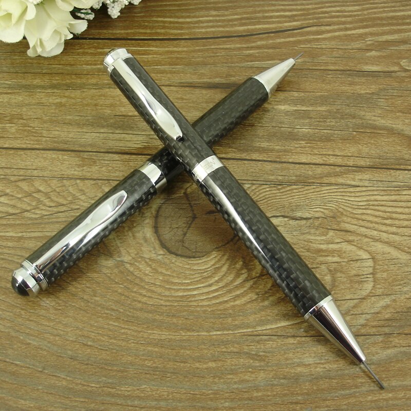 ACMECN Full Carbon Fiber Automatic Pencil Twist action Unique Brand School Stationery 0.9mm Mechanical Pencil with Eraser