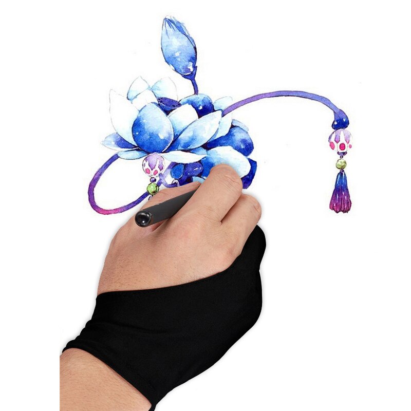 Men Drawing Tablet Glove Artist Gloves with 2 Fingers for Tablet Drawing Oil Painting