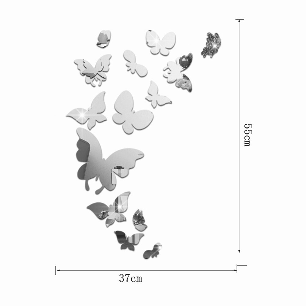 Removable Crystal Acrylic Mirror 3D Wall Decals DIY Stickers Christmas Party Wedding Home Decors fridge Wall Decal