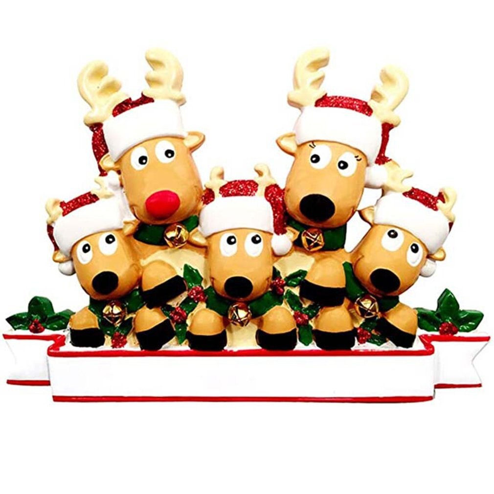 Schattige alpaca-familie kerstboomhanger diy naam pvc kerstboomhanger kerstversiering: Blauw