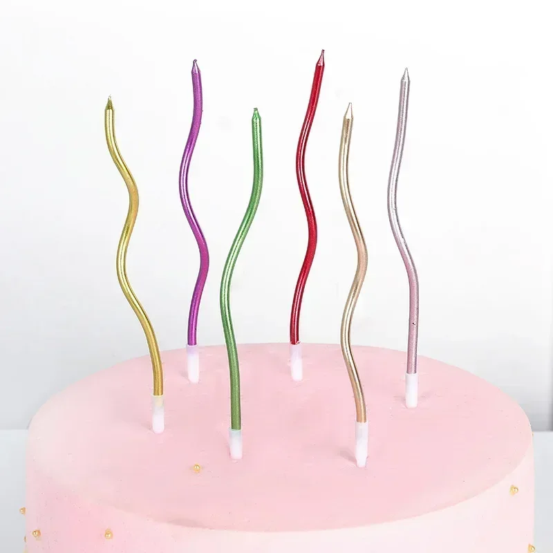 Curved Cake Candles Birthday Baby Shower Gender Reveal Cupcake Decorating Candle Toppers Wedding Party Decorative Supplies