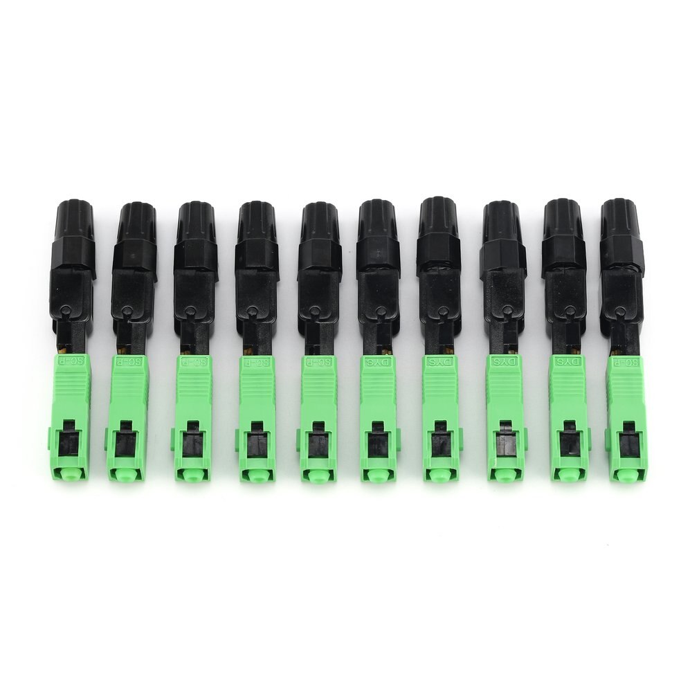 10Pcs SC/APC Fiber Optic Connector FTTH Embedded Single Mode Assembly Fiber Optic Quick Connector Fiber Optic Fast Connector