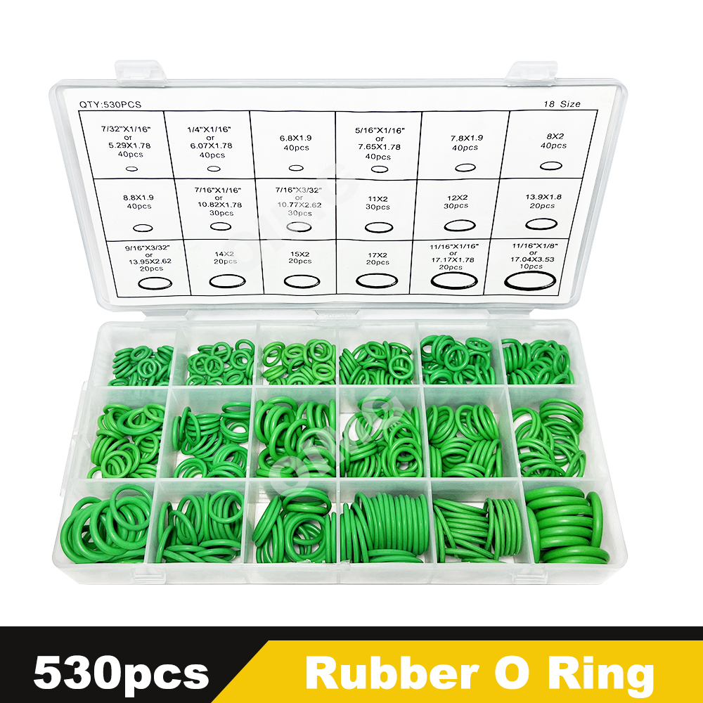 Car Air Conditioning O Ring Nitrile Rubber Sealing Gasket Washer Resist Oil and Heat for Compressor Automotive Repair O-ring kit: Yellow