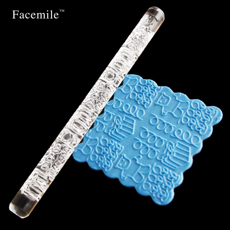 1pcs Textured Embossed Bear Acrylic Rolling Pins Fondant Cake Decorating Decorating Tools 51011 