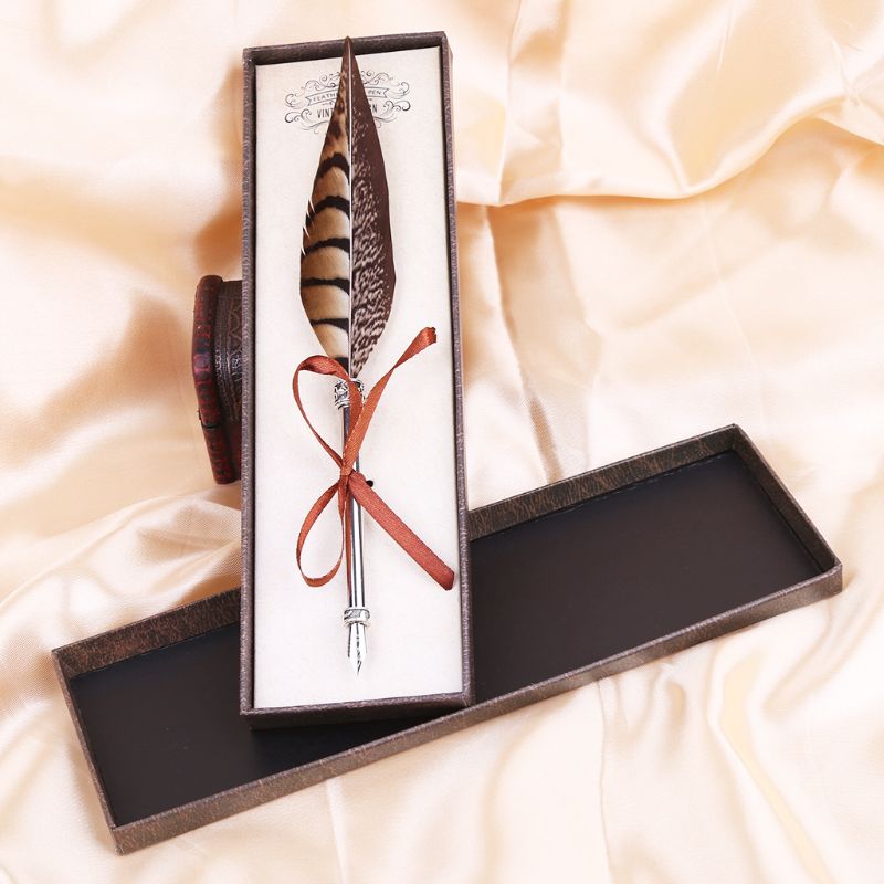 Retro Quill Dip Veer Pen Vulpennen Kalligrafie Writing Tool