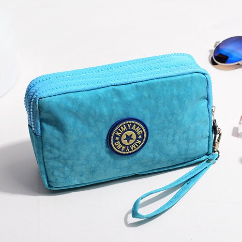 Women phone Bag Mini wallet Waterproof nylon clutches Women's Handbag mini Purse sac a main bolsas bolsa feminina: Sky Blue