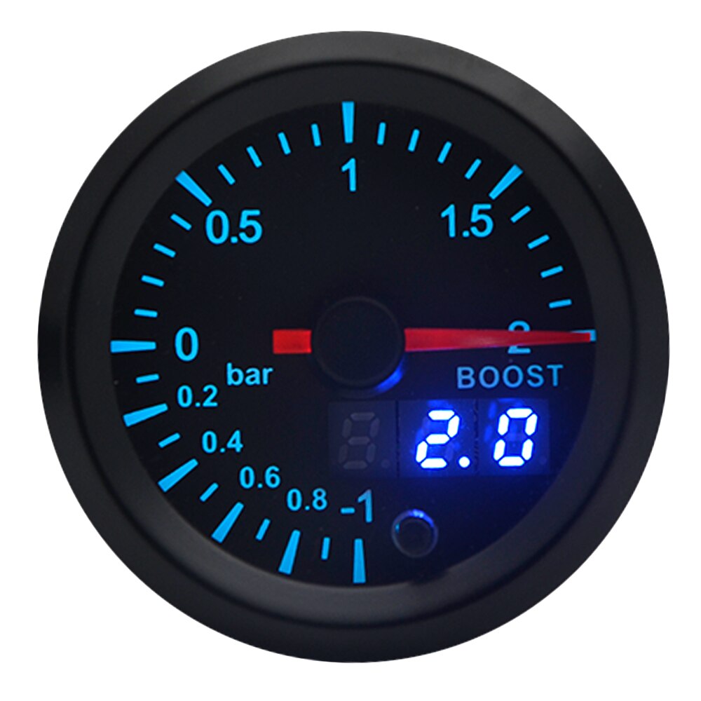 2 " 52mm 7 farver led bil auto turbo boost gauge bar meter analog/digital dual display bilmåler med sensor