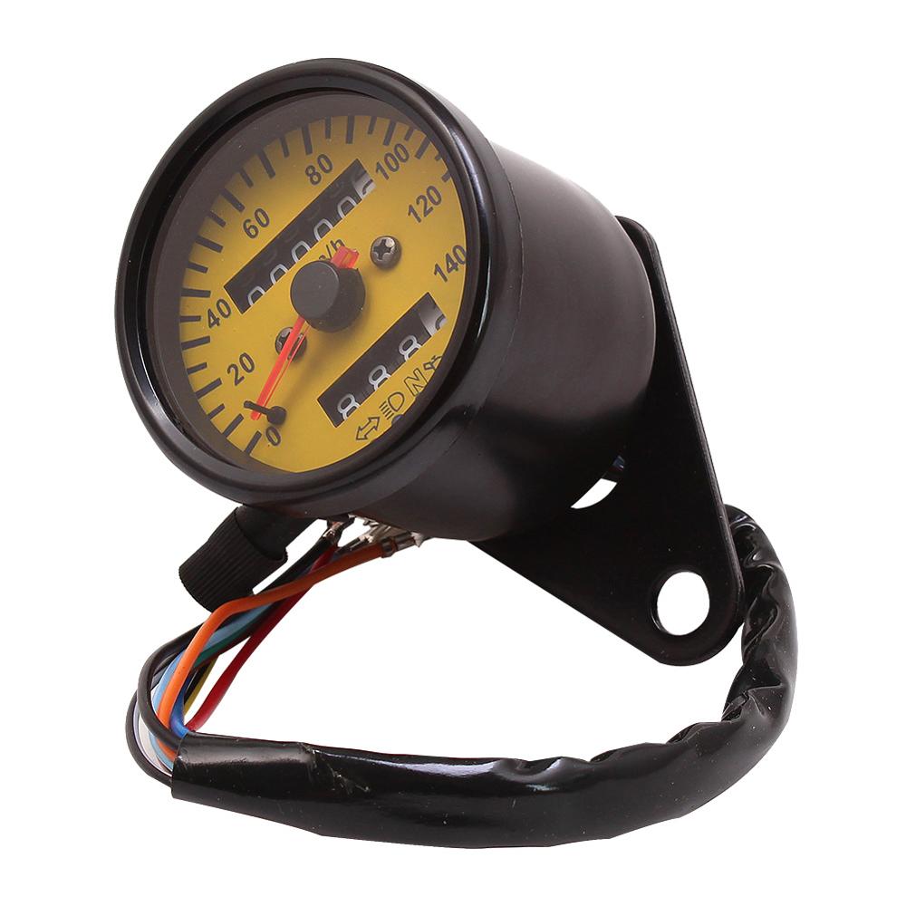 3 arten Universal- LED-hintergrundbeleuchtung Motorrad Dual Kilometerzähler KM/H Tacho Messgerät Mini retro Tachometer