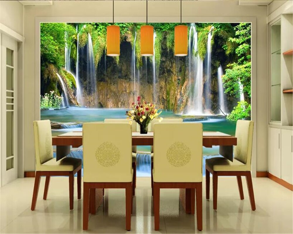 Beibehang Custom 3d behang muur waterval stereo landschap achtergrond muur vinyl behang voor huis muren behang
