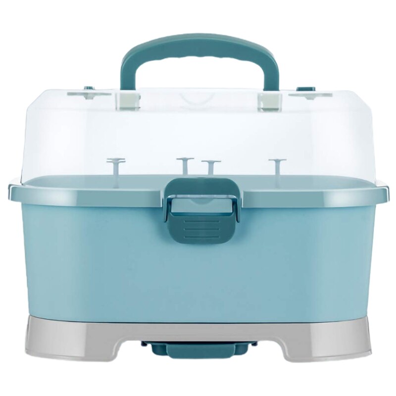 Baby Bottle Drying Rack Storage,Large Nursing Bottle Storage boxOrganizer with Cover,Portable Kitchen Cabinet Organizer