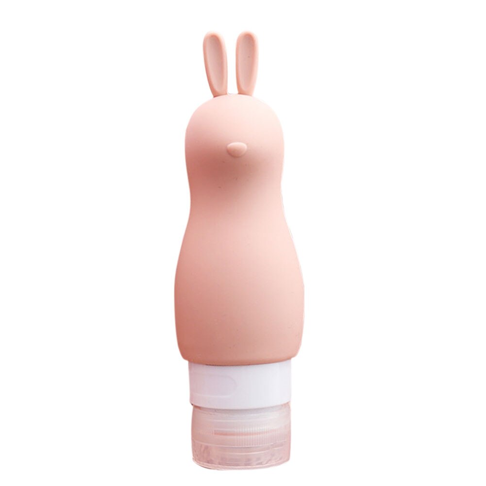 Botella vacía portátil de champú, Gel de ducha cosmético con forma de conejo y oso de dibujos animados, 90ml: Orange Rabbit