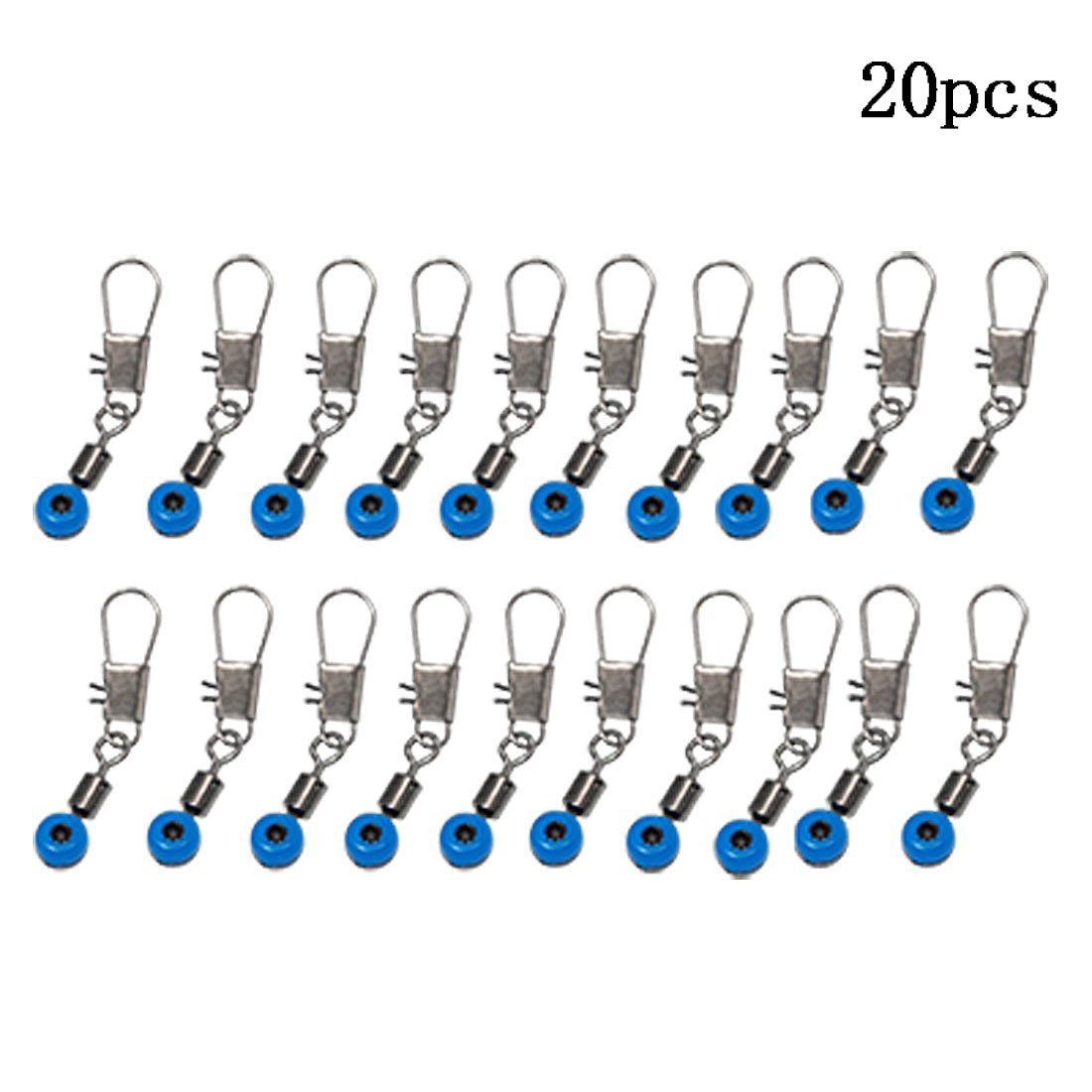 40pcs Fishing Float Rolling Swivel Supplies Tackle Tool Fishing Line To Hook Swivels Shank Clip Connector Fishing Accessories: 20pcs blue