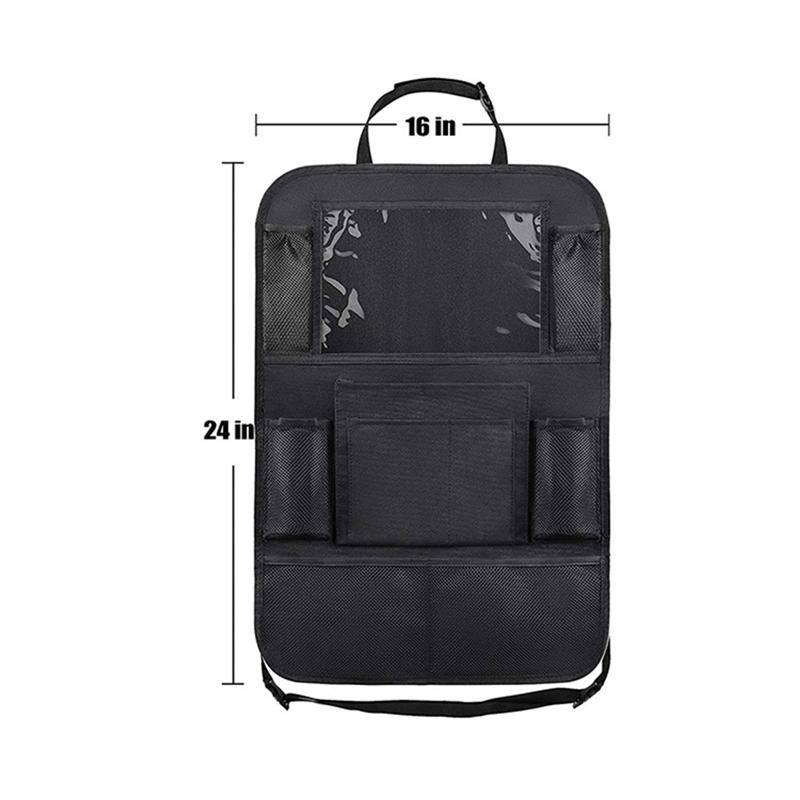 2 pçs sacos de armazenamento do bebê multi-função saco de armazenamento de carro bolsa de assento de volta do carro oxford pano organizador saco de banco de trás do carro preto