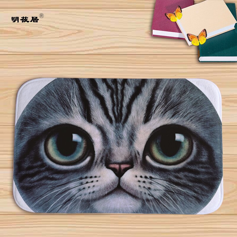 Rabatt hjem dekor stor katt ansikt priset flanell myk dørmatte gulvmatter dårlig kjøkken teppe 40 x 60cm stue tapete antislip: mu 145