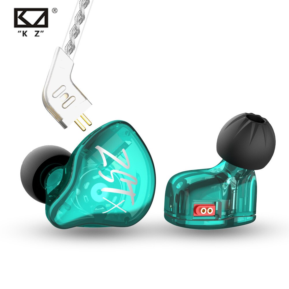 KZ ZST X 1BA 1DD hybrid Einheit in-ohr Kopfhörer HIFI Bass Sport DJ Ohrhörer Headset Mit Silber-überzogene Kabel Kopfhörer KZ ZSTX ZSN