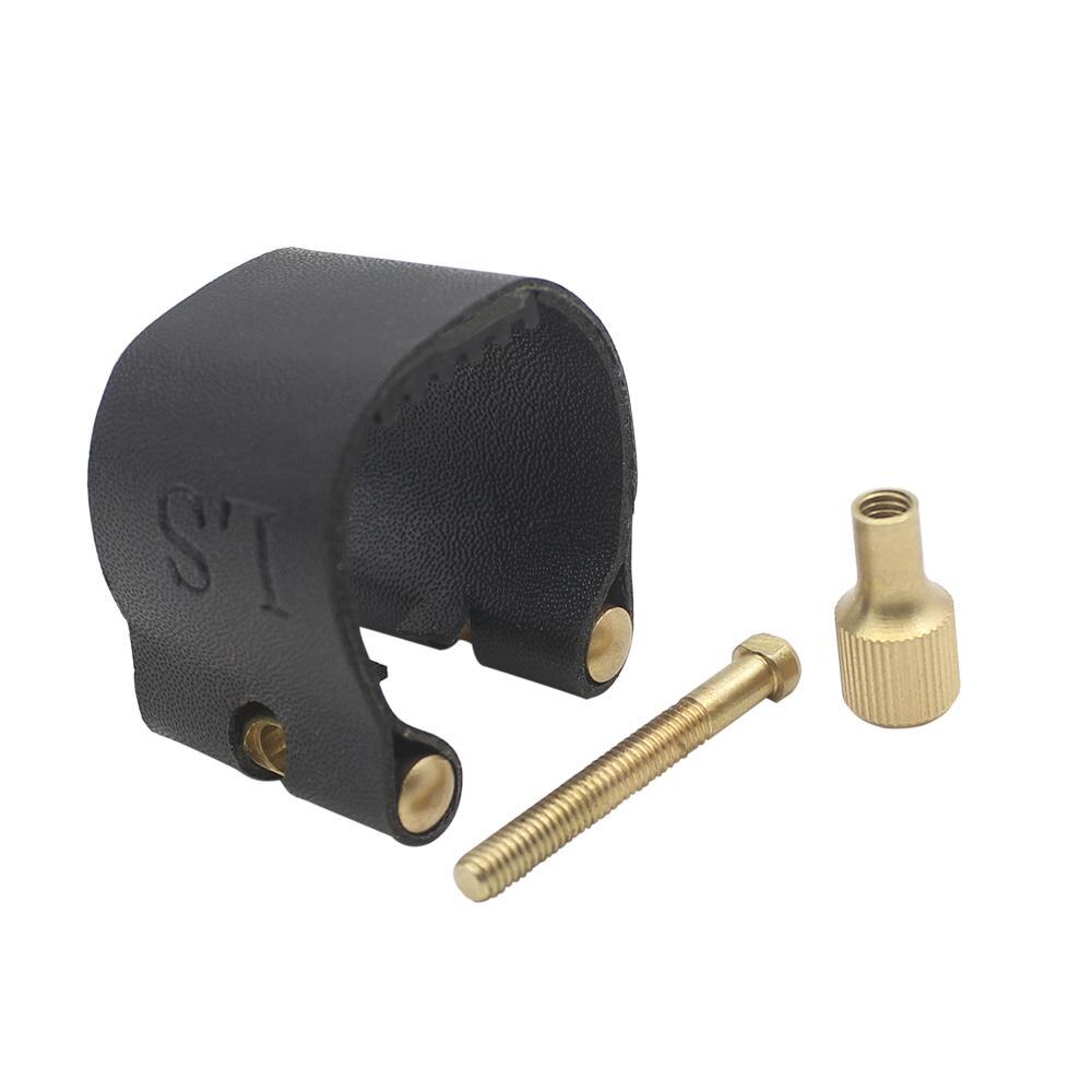 Alto Eb Sax Saxophone Clarinet Bakelite Mouthpiece Leather with Cap Metal Buckle Clamp\clip Woodwind Instrument Reed Patches Pad