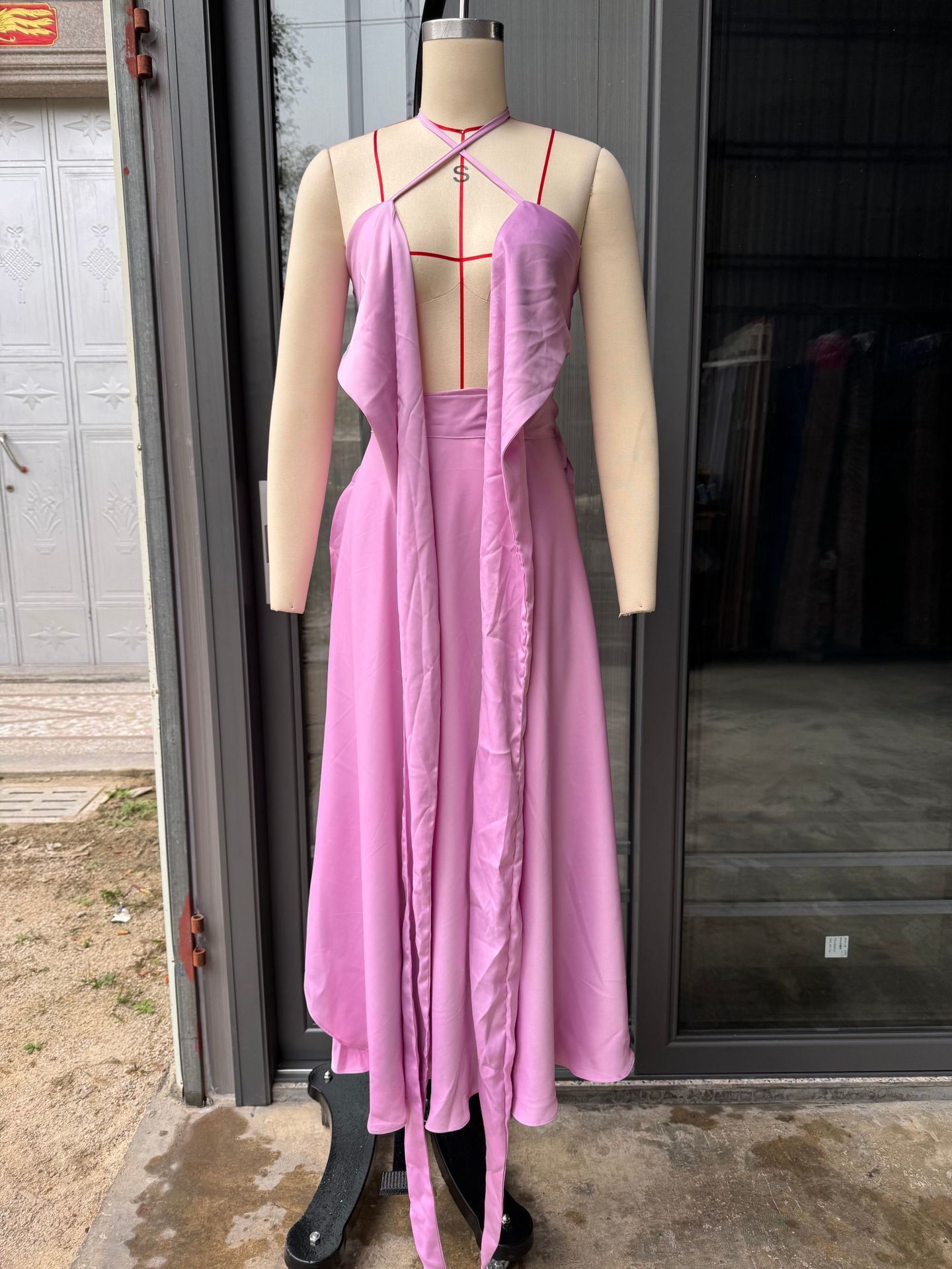 Elegante Leoparden-lange Kleider, 2-teiliges einstellen für Damen, Sommerurlaub, sexy vollbusiger, bauchfreie Spitzen, Maxiröcke, Anzüge, böhmische Strand-Clubwear: M / Braun