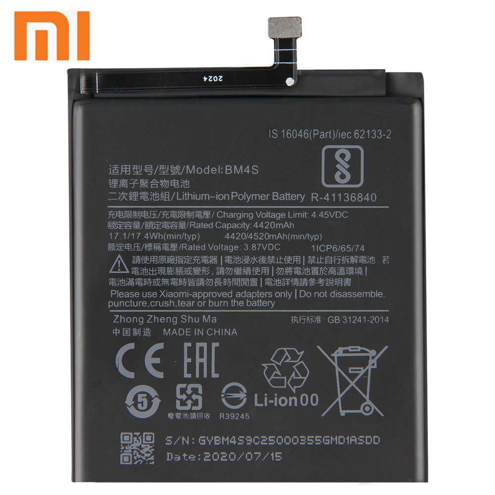 Original xiaomi bn54 bm4s bateria do telefone para xiaomi redmi nota 9 note9 redmi 10x 4g redmi 10x 5g 10x pro 5g bateria original ferramenta