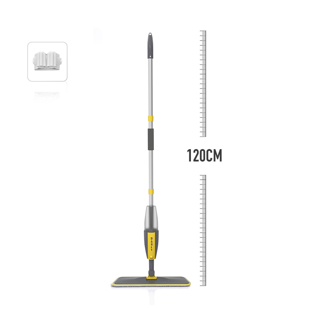 Magic Floor Cleaning Veegmachine Bezems Met Microfiber Pads 360 ° Rotatie Platte Spuiten Vloer Mop Bezem Voor Schoonmaken Thuis Spin mop: YELLOW