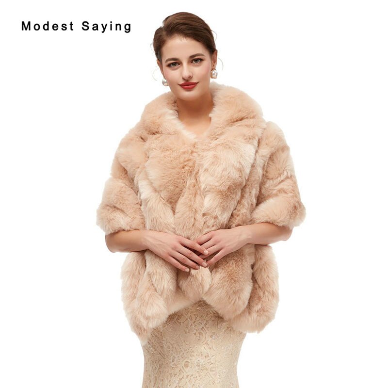 Faux Fur Wedding Shrugs Bridal Shawls Shoulder Cover Party Boleros Winter Stoles Warm Wraps Wedding Accessories
