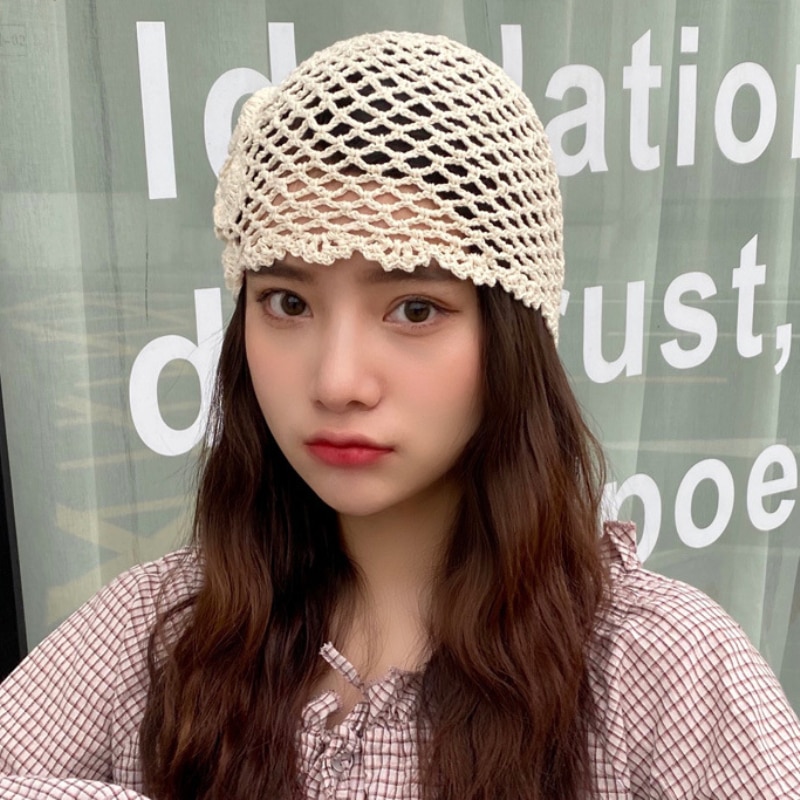 Bonnet à fleurs pour femmes, chapeau Vintage, tricot, Crochet, bonnet à fleurs pour femmes, rétro, pour printemps et été, HT3166