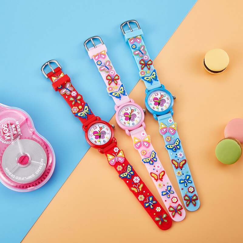 Children Watch Colorful Butterfly Girls Watch Child Boy Girls Silicone Quartz Wristwatch Kid Children Watch kids watches