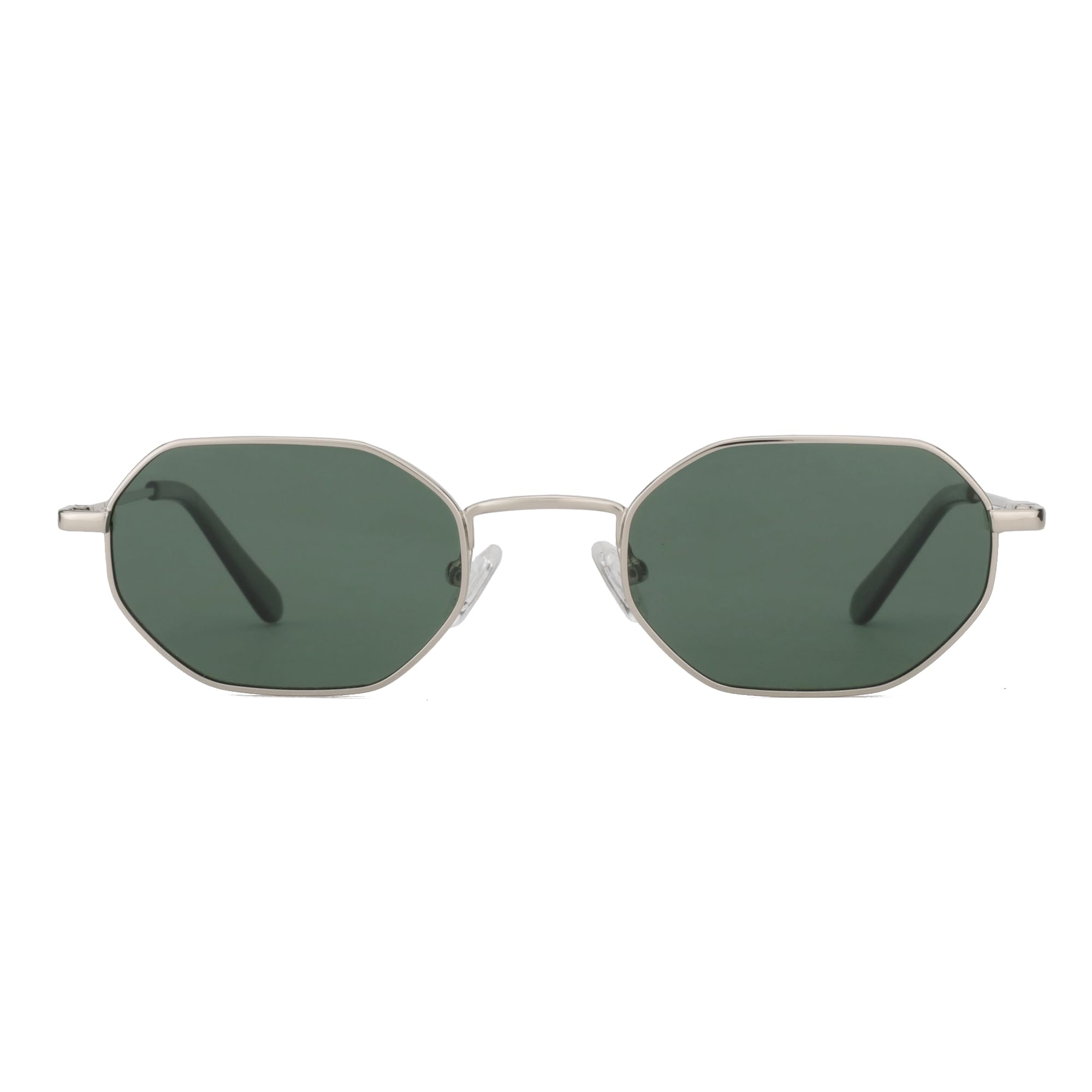ZENOTTIC Retro Small Polygon Polarized Sunglasses Women Metal UV400 Sun Glasses Men Anti-Glare UV400 Goggles Driving Eyewear: Azul