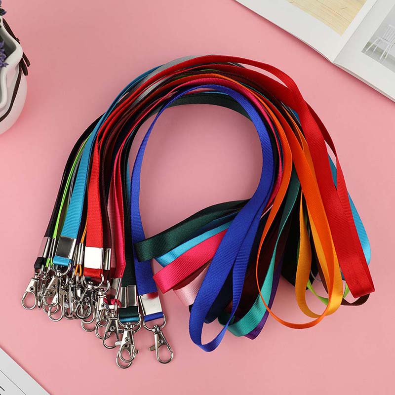 Cordón de cuerda para colgar en el cuello, correas para teléfono móvil, soporte para cámara USB, tarjeta de identificación placa con nombre, soporte para llaves, Clip de Metal