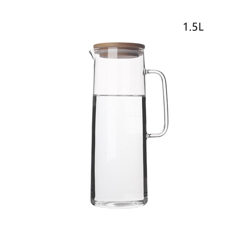 1.2L 1.5L Glass Water Pot Cold Water Bottle Handle Water Kettle Transparent Heat Resistant Juice Teapot Pitcher Water Jug Kettle: E