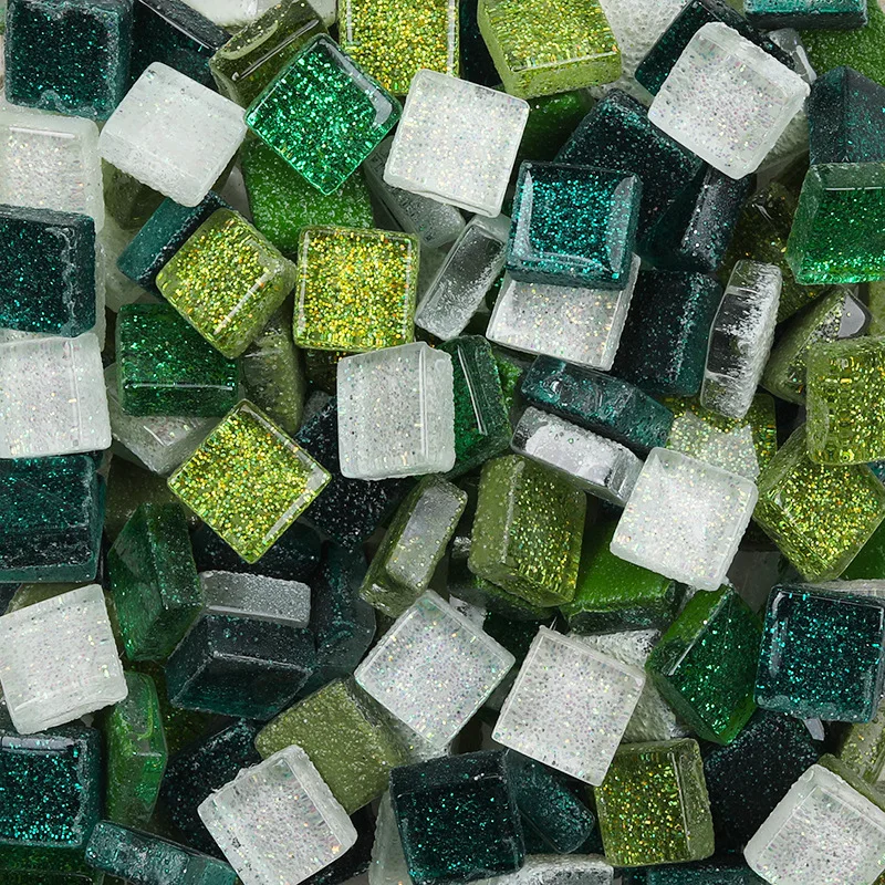 50Stck Diy mischen Farbe funkeln Glas Mosaik Steine Mosaik Fliesen Glas Kiesel Handwerk Material Puzzle Für Diy Mosaik, Der 10*10mm: 6