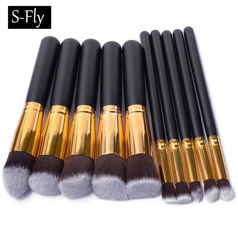 10 stuks mini-formaat kabuki-kwast make-upkwastenset foundation poeder oogschaduw maquiagem cosmetics make-upkwasten beautytoolkits