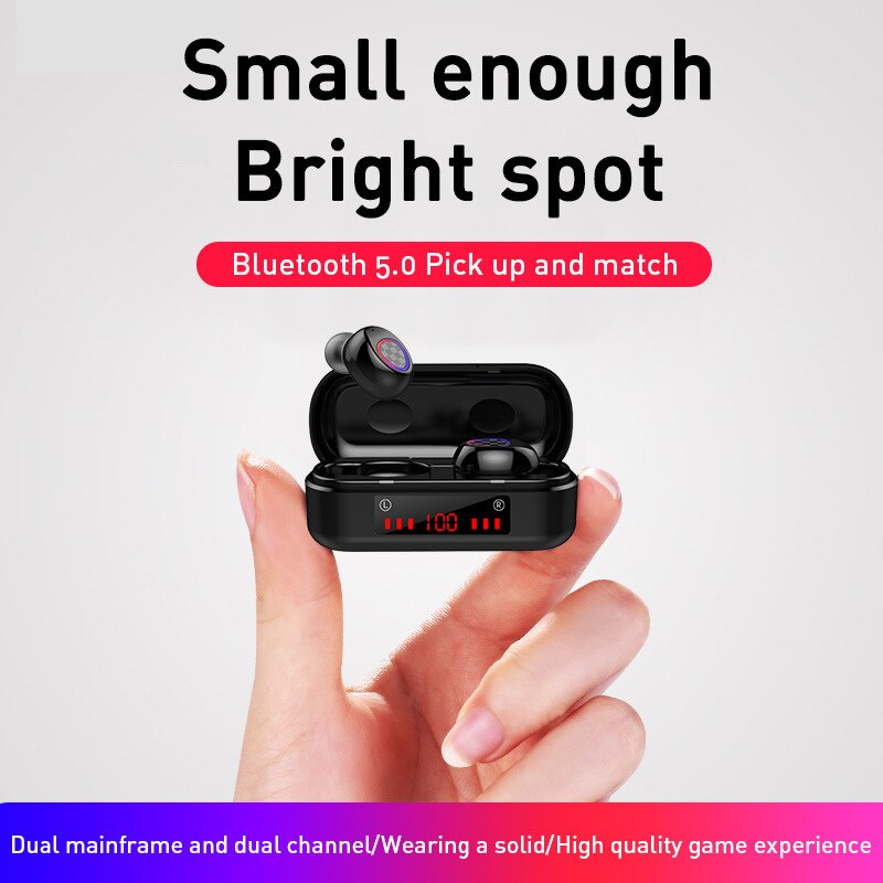 Auriculares inalámbricos con Bluetooth y luz Led, audífonos pequeños cuadrados con Control táctil inalámbrico de deporte al aire libre, impermeables, ESTÉREO