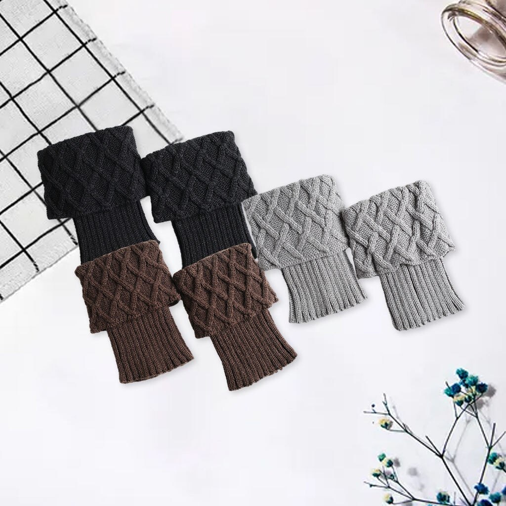 Winter Cable Knit Leg Warmers Short Protector Crochet Boot Cuffs Women Leg Warmers for Calf Warmer Women Girls