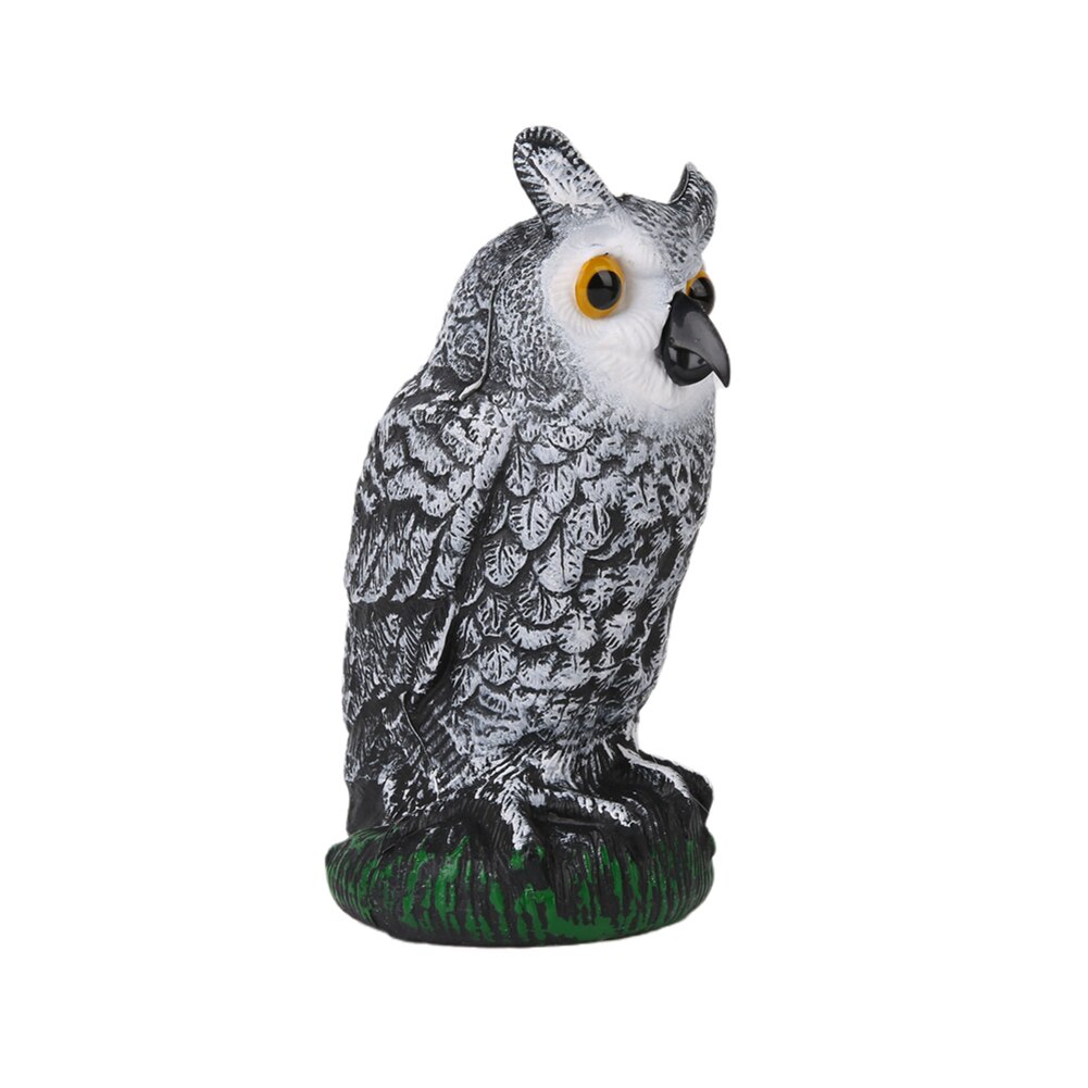 Outdoor Small Size Garden Statues Simulated Owl Weatherproof Dummy Owl with Long Ears Garden Bird Scarecrow