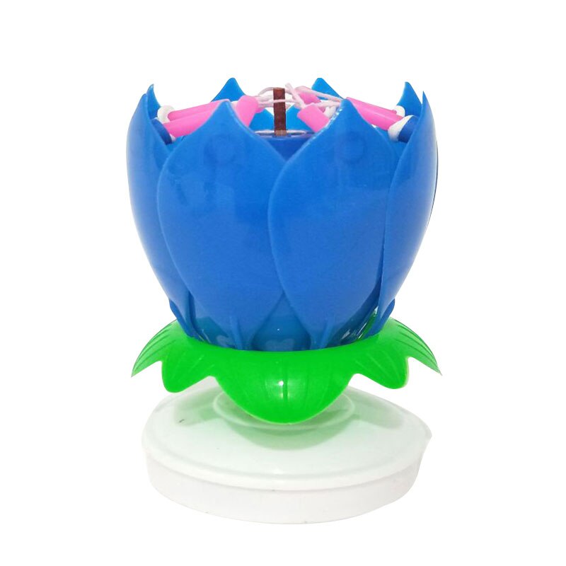 Creatieve Muziek Verjaardagstaart Kaarsen Mode Lotus Bloem Festival Decoratieve Music Party Decor: 6