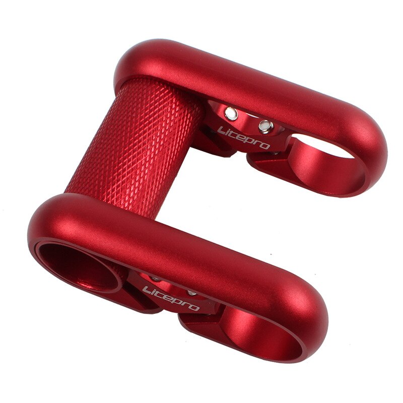Litepro vouwfiets holle dubbele stuurpen horizontaal stuur 25.4mm aluminiumlegering fietsonderdelen: Rood