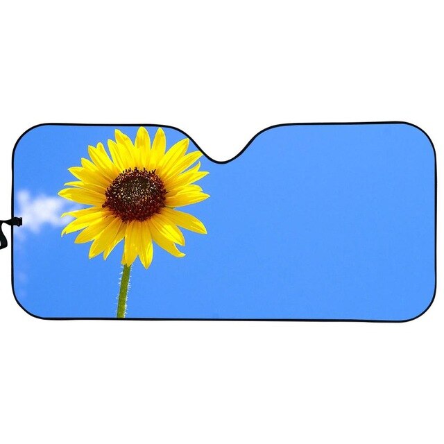 Éblouissement de soleil de bloc d'ajustement universel d'ombre de soleil automatique de tournesol jaune/UV/chaleur gardez votre couverture fraîche d'impression florale de fleur de soleil de bloqueur de voiture: HTF027HC