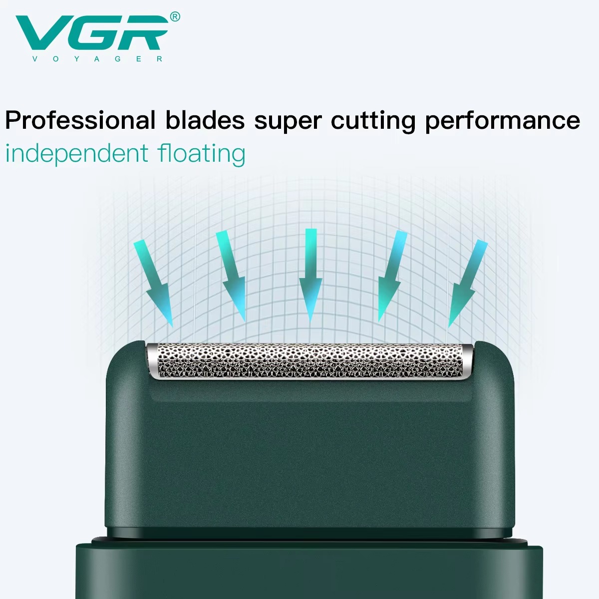 VGR Scheerapparaat Professioneel Baard Trimmer Oplaadbaar Scheermessen Reciprocating Folie Scheerapparaat Draagbaar Mini Dubbel Blad Scheerapparaat Mannen V-390