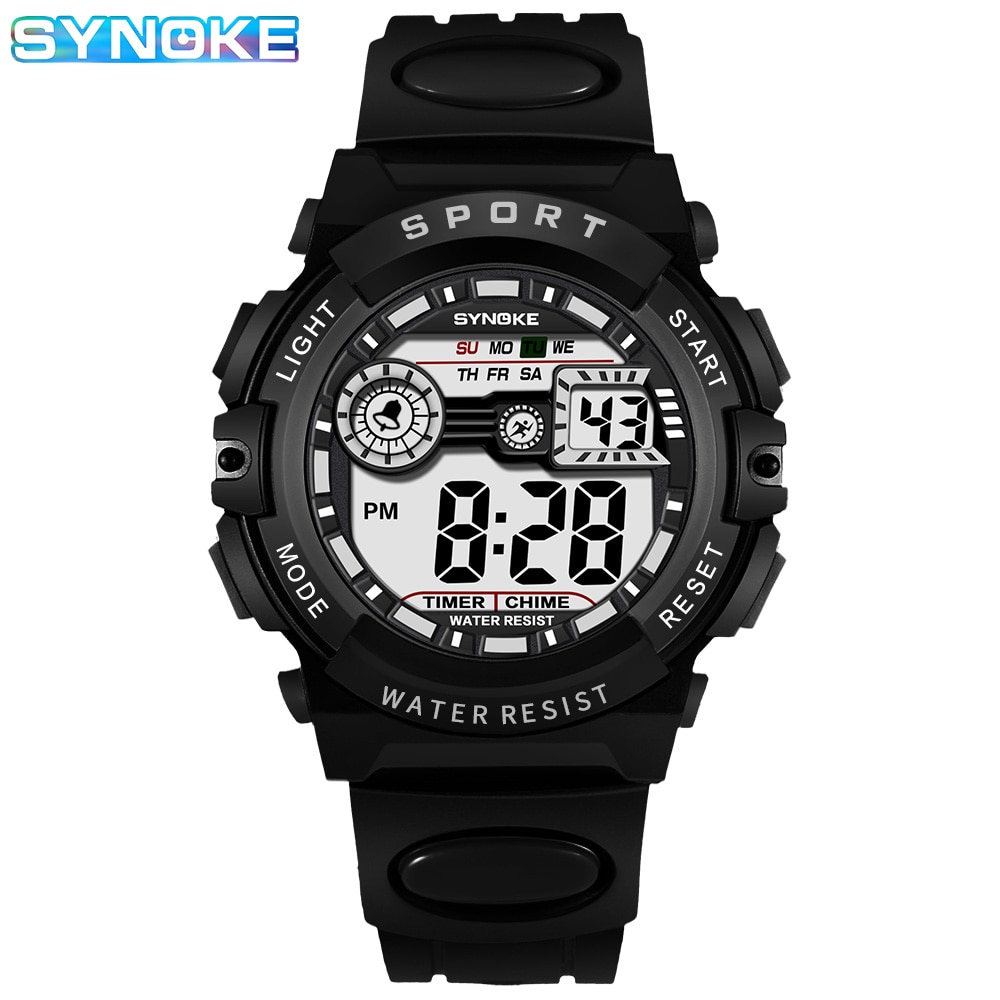 Synoke Mannen Student Beweging Digitaal Horloge Waterdicht Valbestendig En Schokbestendig Multifunctioneel Sporthorloge Jongen Lichtgevend