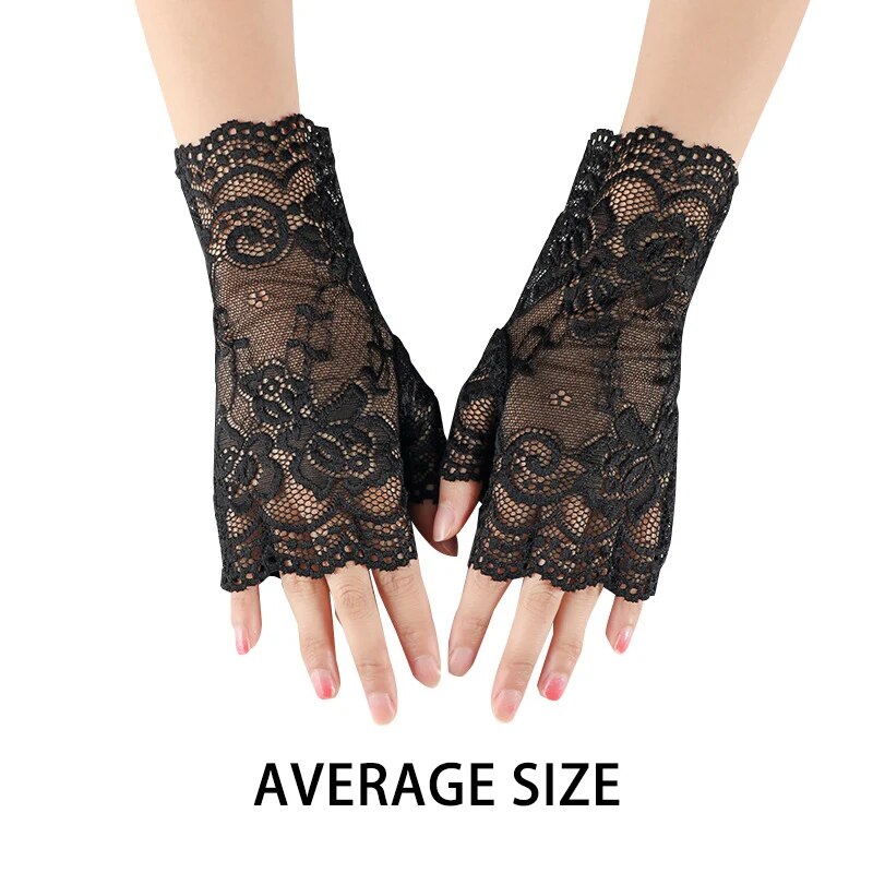 Damen-Handschuhe, kurze Spitze, halbe Finger, Spitze, Sonnenschutz, offene Finger, Zeremonie, Hochzeitsdekoration