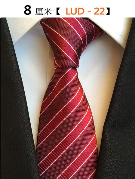 Ricnais – cravate en soie tissée Jacquard pour hommes, 8cm, rayée, costume d'affaires pour fête de mariage, tendance, 100%: 22