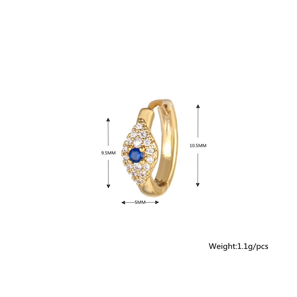 Pendientes de aro para Piercing de cartílago de oreja de acero inoxidable para mujer, aretes pequeños Huggie de mal de ojo, accesorio de joyería Punk para , 1 ud.: Rodio plateado
