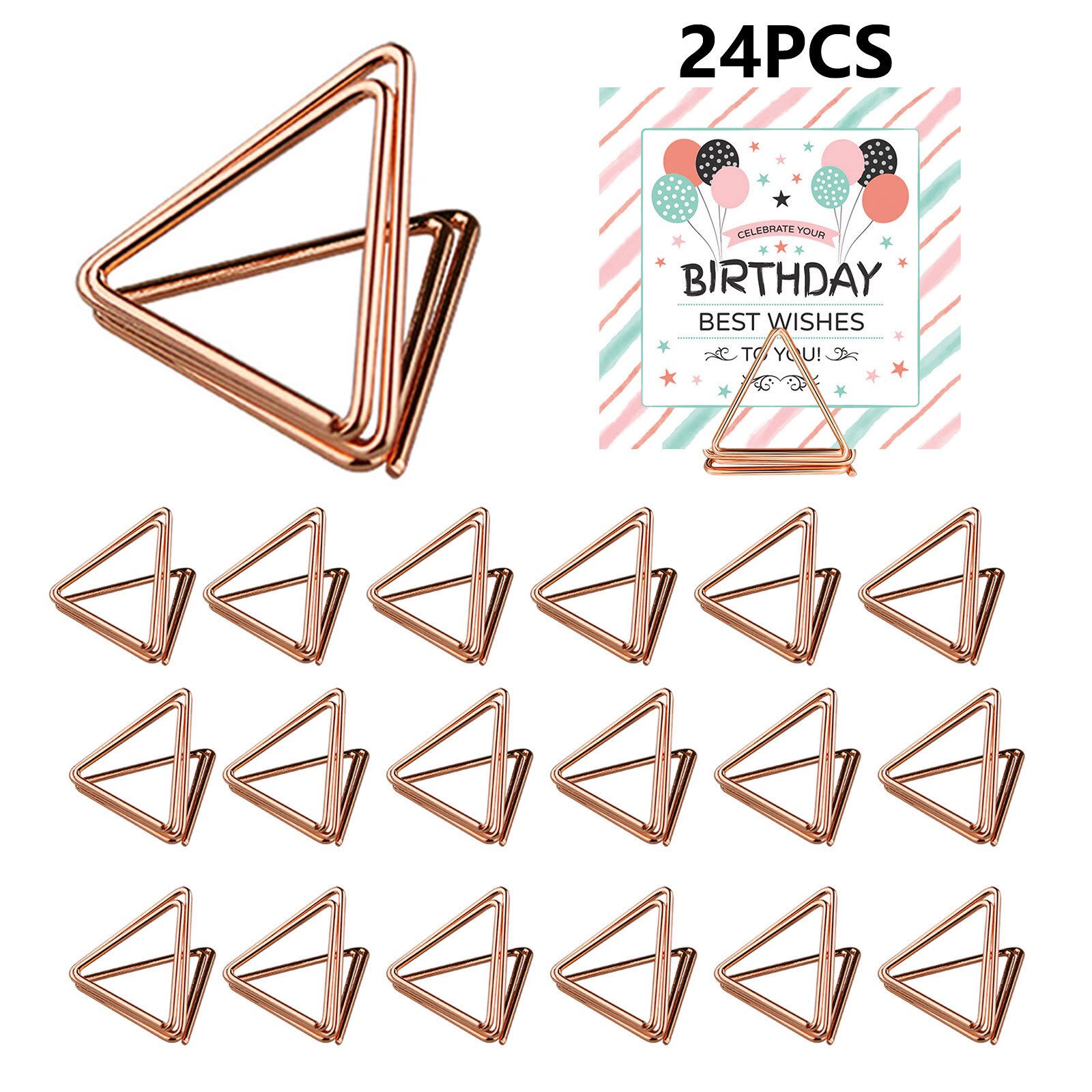 10/24 stk metallisk måke bordkort bord nummer stativer til bilder matte skilt notat notat bord kort vise holder bryllup rekvisita: rose måke 24 stk