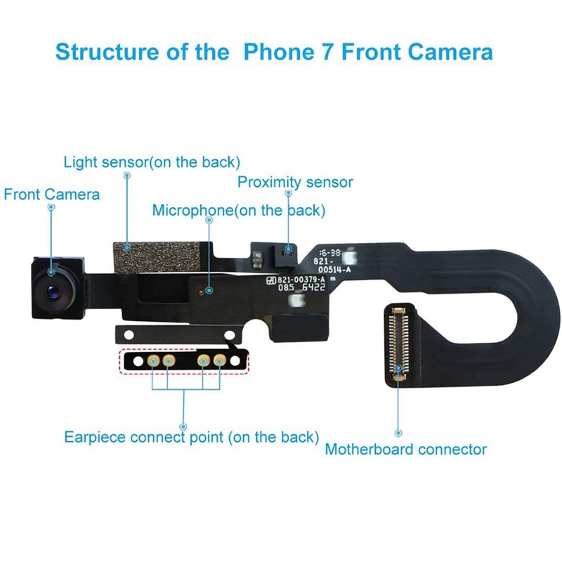 Frente de frente câmera sensor luz proximidade cabo fita montagem substituição para iphone 7 com ferramentas reparo